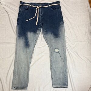 Men's THRT Drip Wash Denim Jeans Distressed Like New 42 Urban